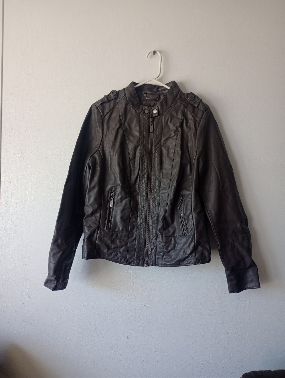 J2 Faux Leather Jacket Gray XL
